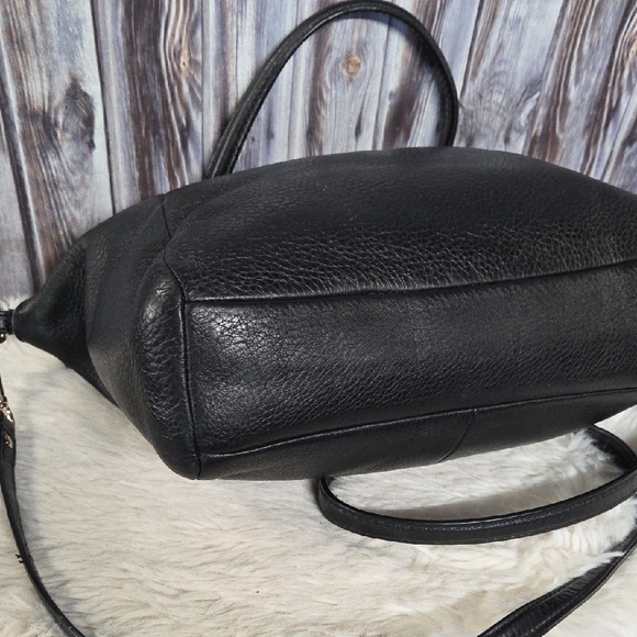 Coach Kelsey Black Pebbled Leather Satchel Vintage - Picture 4 of 11